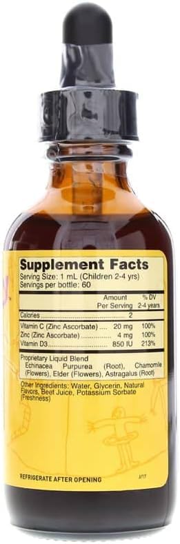 Made in the USA label on Systemic Formulas TUFF PLAY kids immune supplement bottle