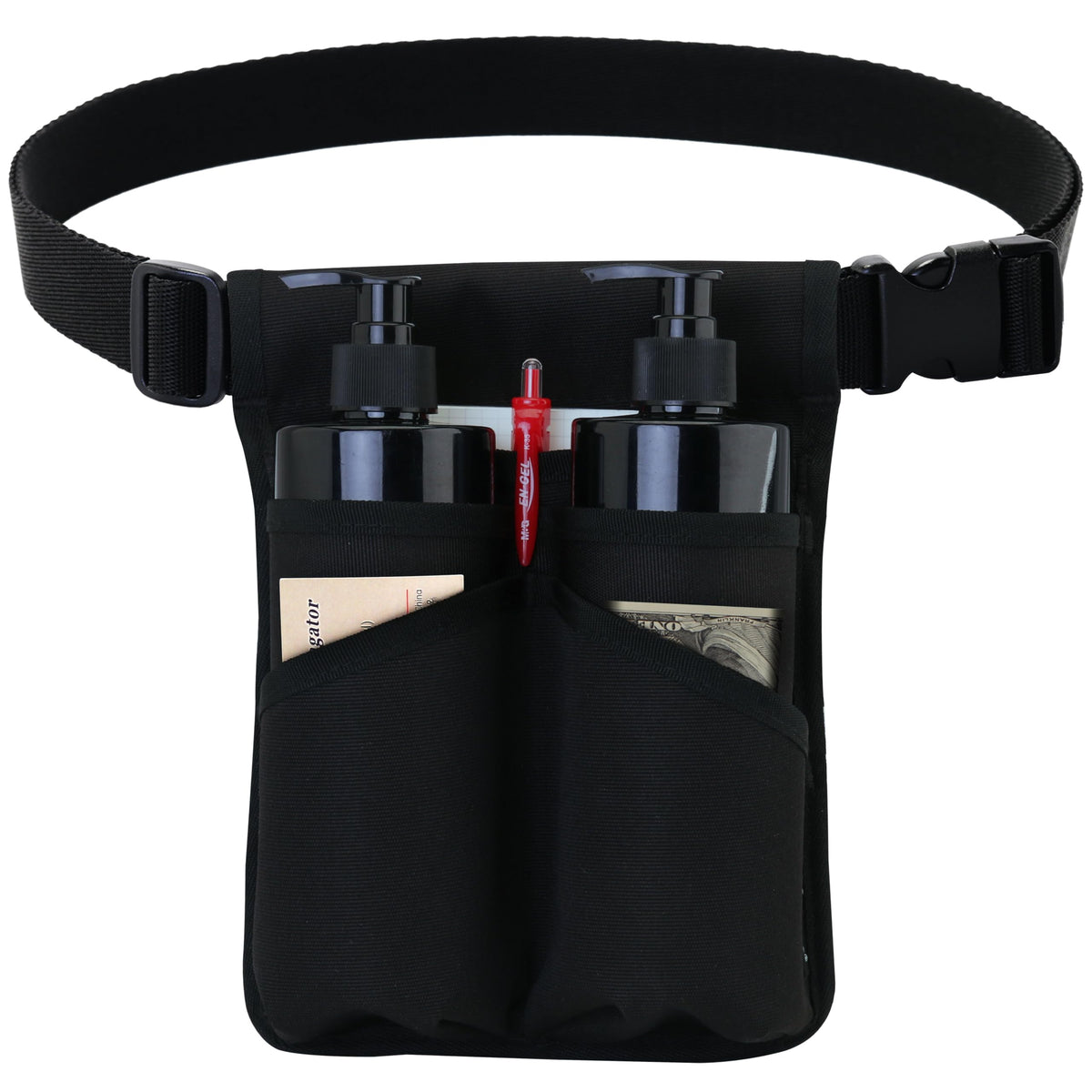 Front view of Tuhaoge massage bottle bag in black