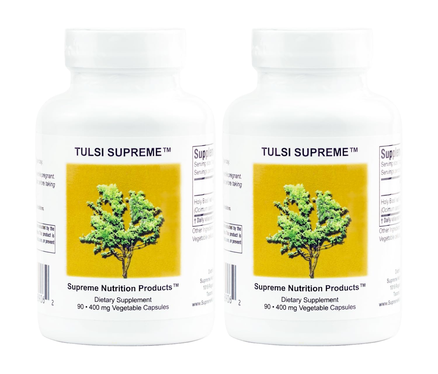 Supreme Nutrition Tulsi Supreme 90 vegetarian capsules pack 2 - front view