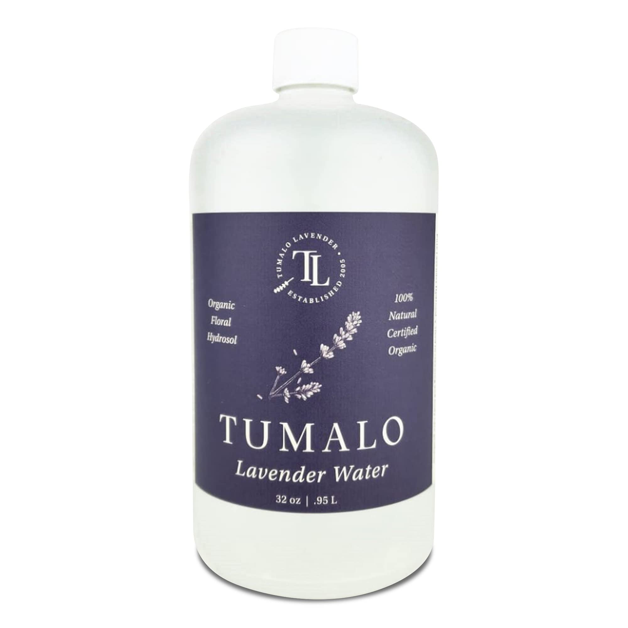 Tumalo Lavender Hydrosol bottle front promotes gentle skincare and calm ambiance