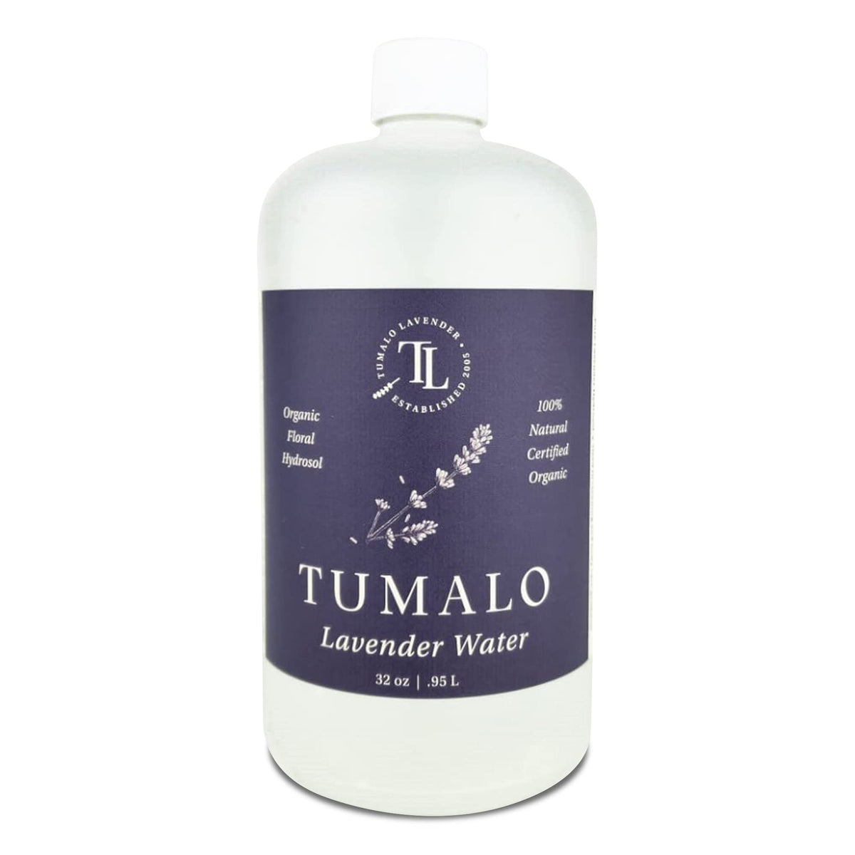 Tumalo Lavender Hydrosol bottle front promotes gentle skincare and calm ambiance