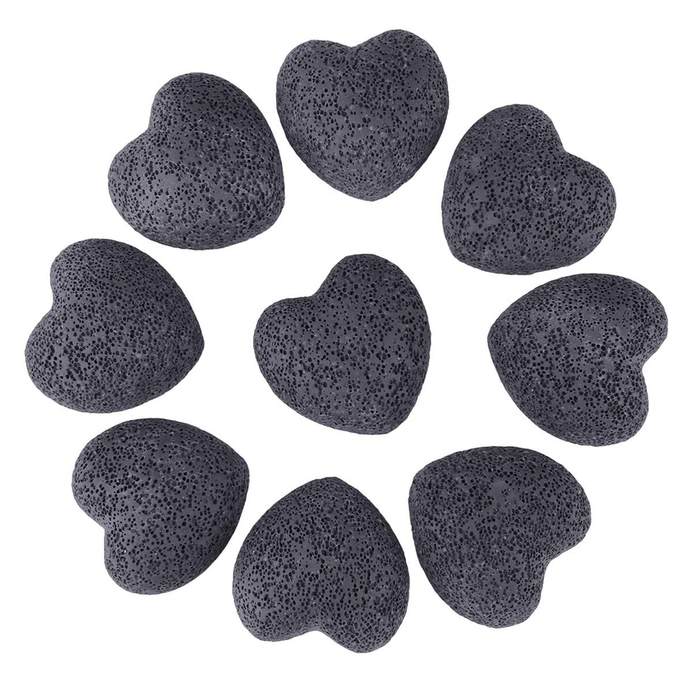 TUMBEELLUWA heart diffuser stones pack of 10 in black, portable aromatherapy for on-the-go calm.