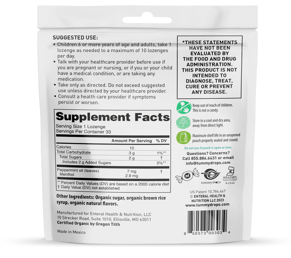 Tummydrops vegan, dairy- and nut-free lozenges for allergy-conscious shoppers.