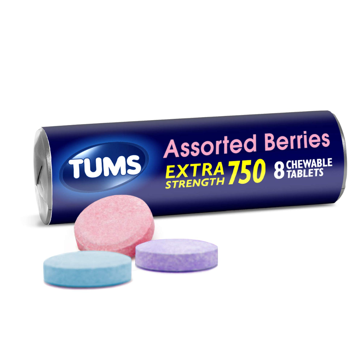 TUMS EX Assorted Berries bottle for fast heartburn relief