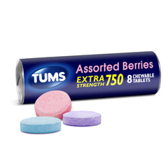 TUMS EX Assorted Berries bottle for fast heartburn relief