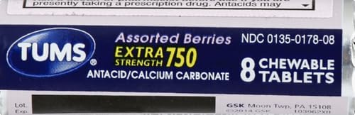 TUMS EX Assorted Berries tablets closeup with berry flavor