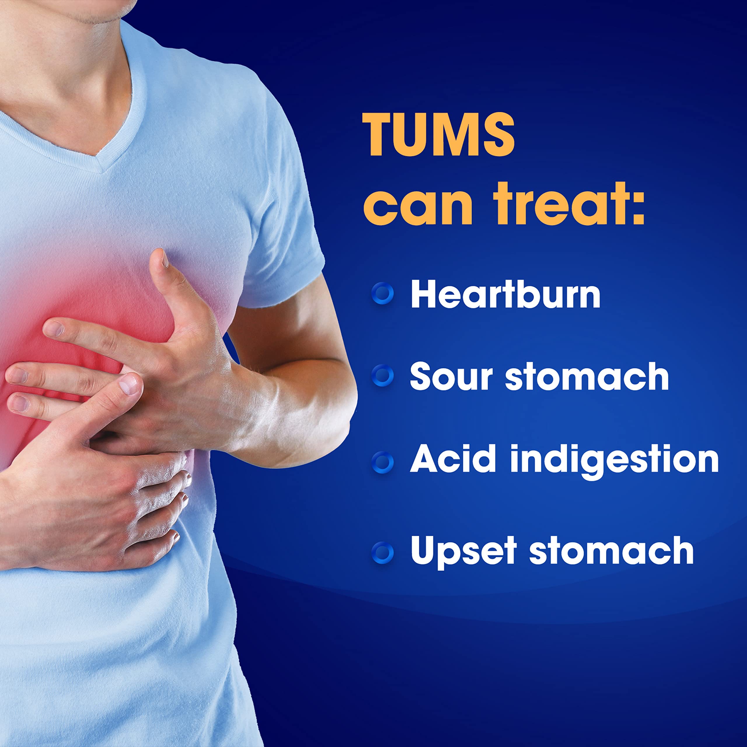 TUMS Ultra Strength gluten-free and kosher icons appeal to dietary preferences.