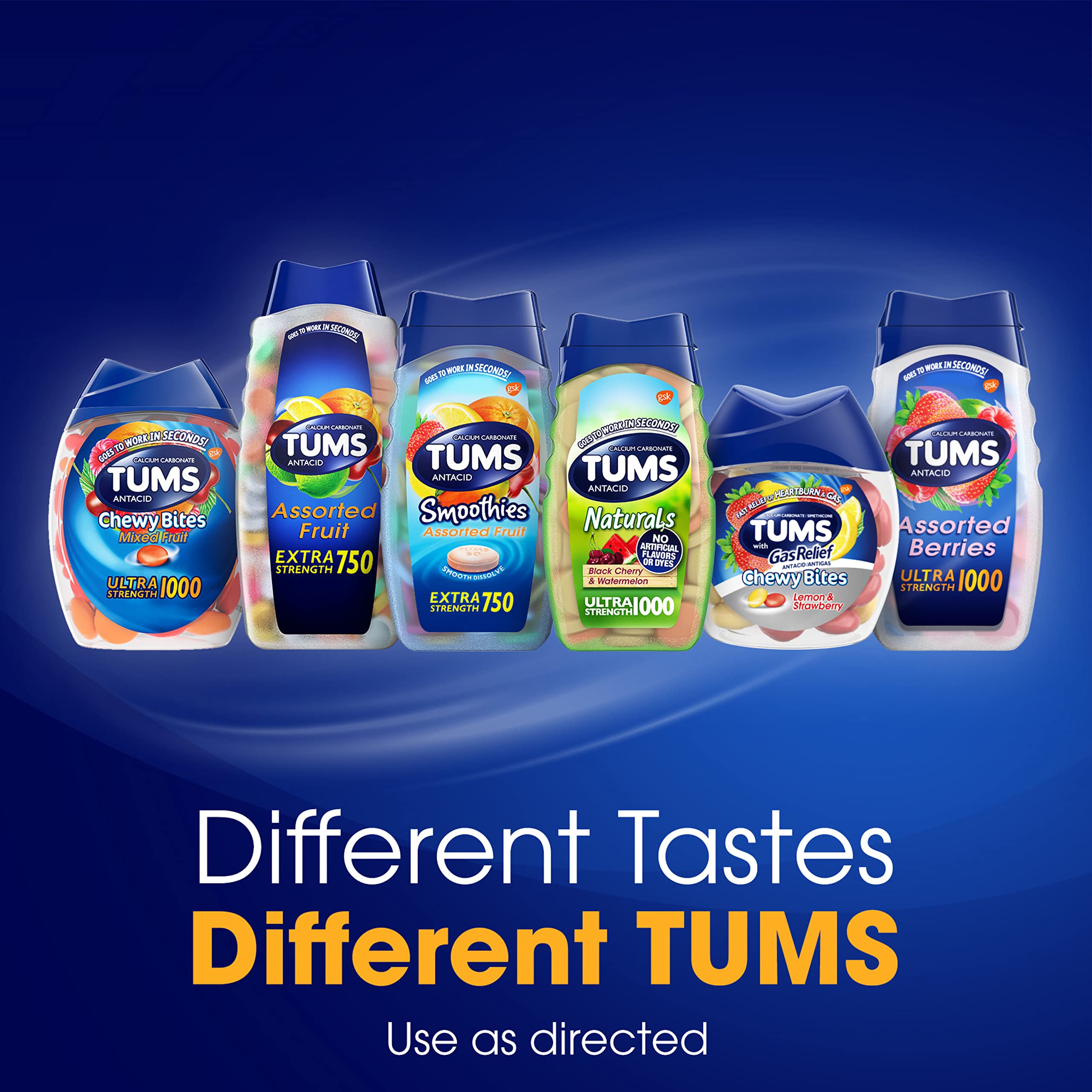 TUMS Ultra Strength tablets used for sour stomach and upset stomach relief.