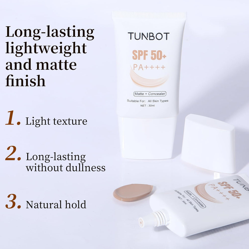TUNBOT Concealer Foundation brightens dark circles for a refreshed under-eye area.