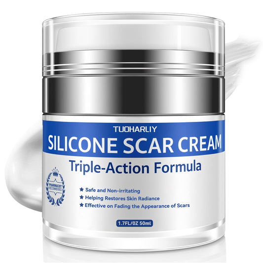 Tuoharliy Scar Cream bottle closeup for smooth, non-greasy daily scar care.