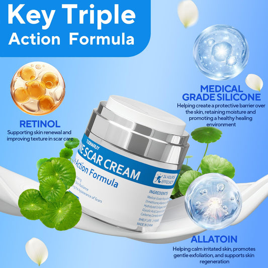 Tuoharliy Scar Cream texture spread shows even application for scar care.