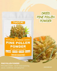 Close-up of pine pollen powder texture