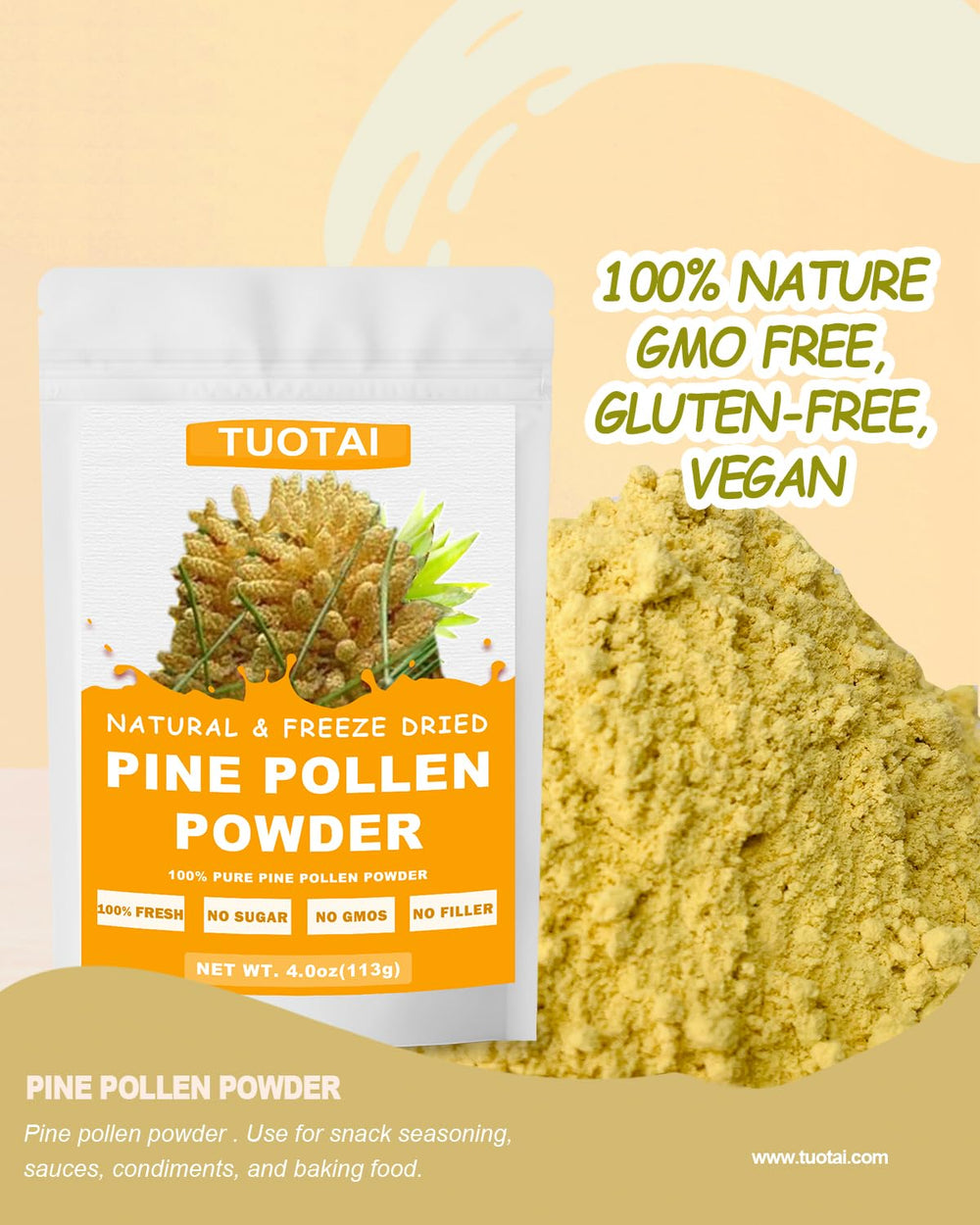 Pine pollen powder from Pinus Massoniana and Pinus tabulaeformis