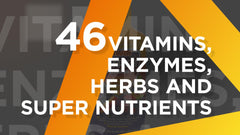 Close-up of Turbo Power Plus label highlighting 47 vitamins and minerals