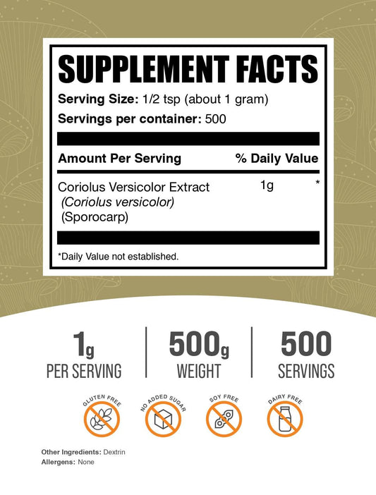1g serving of Turkey Tail extract powder