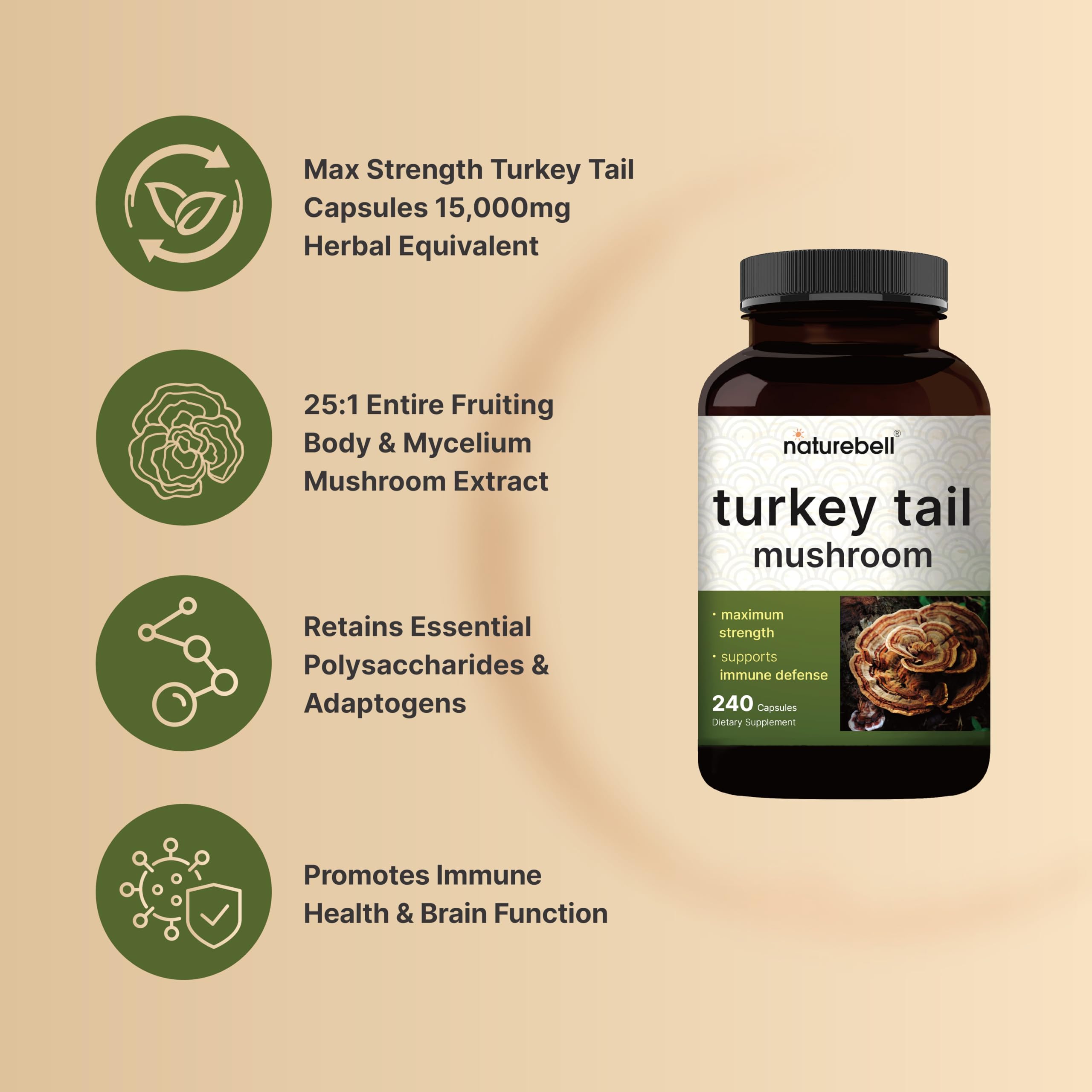 Full-spectrum Turkey Tail extract from fruiting body and mycelium