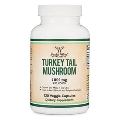 Turkey Tail Mushroom supplement bottle with 120 capsules