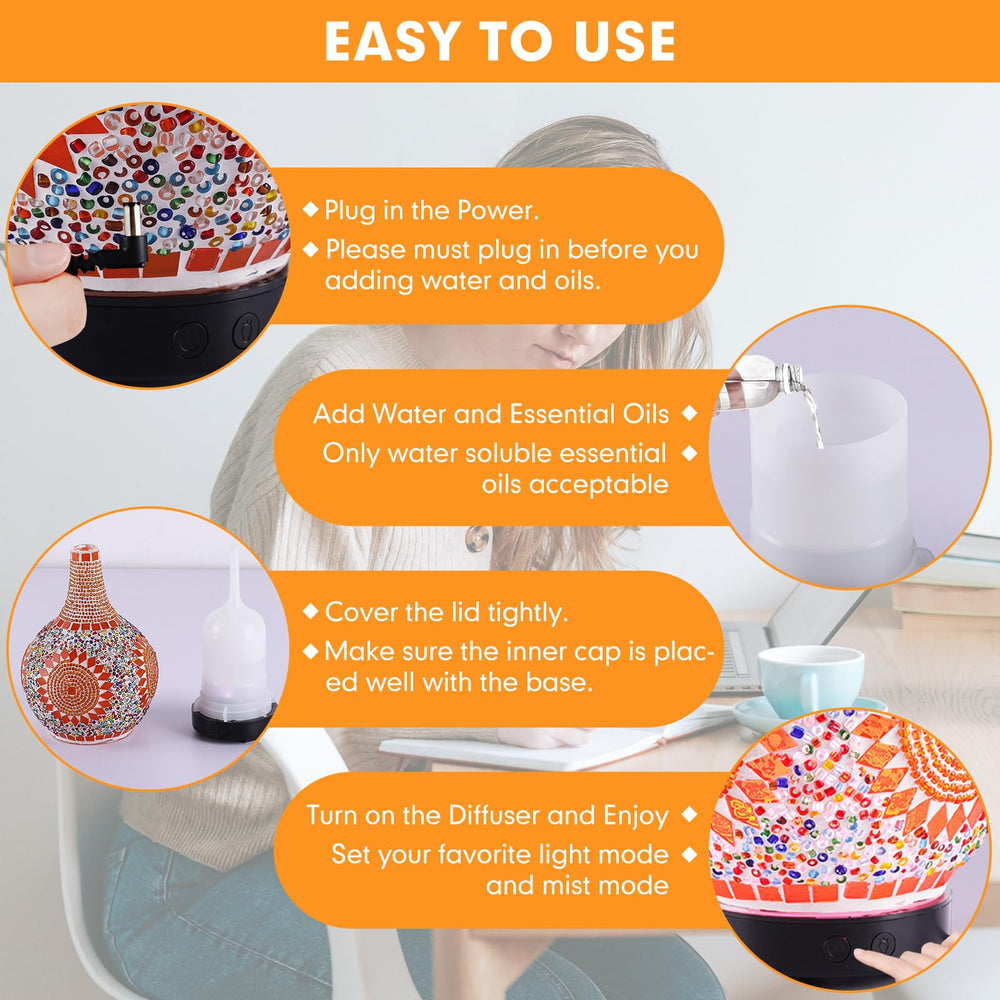 Turkish-inspired aromatherapy diffuser with LED lighting
