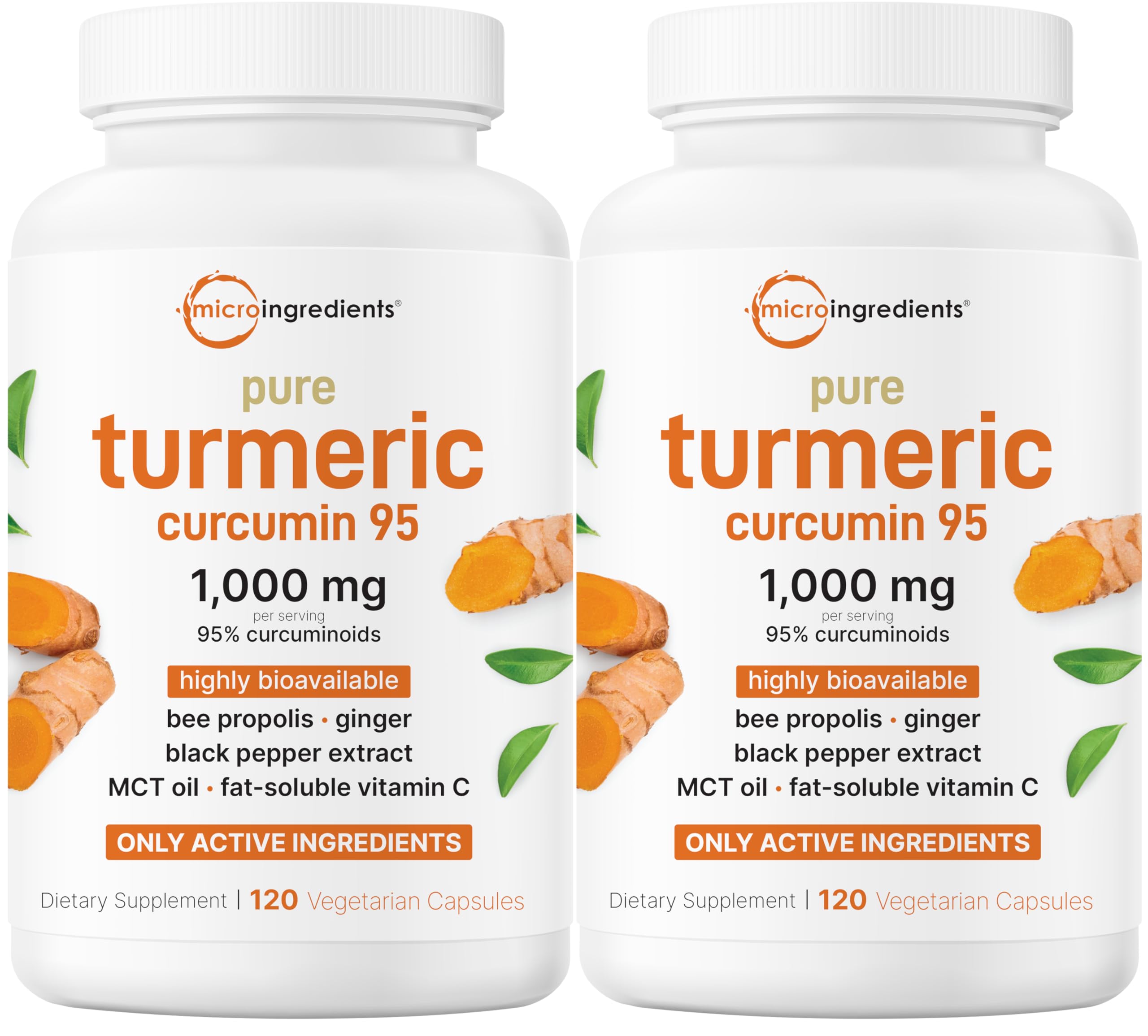 Bottle of Micro Ingredients Turmeric Curcumin 1000mg with 240 vegan capsules