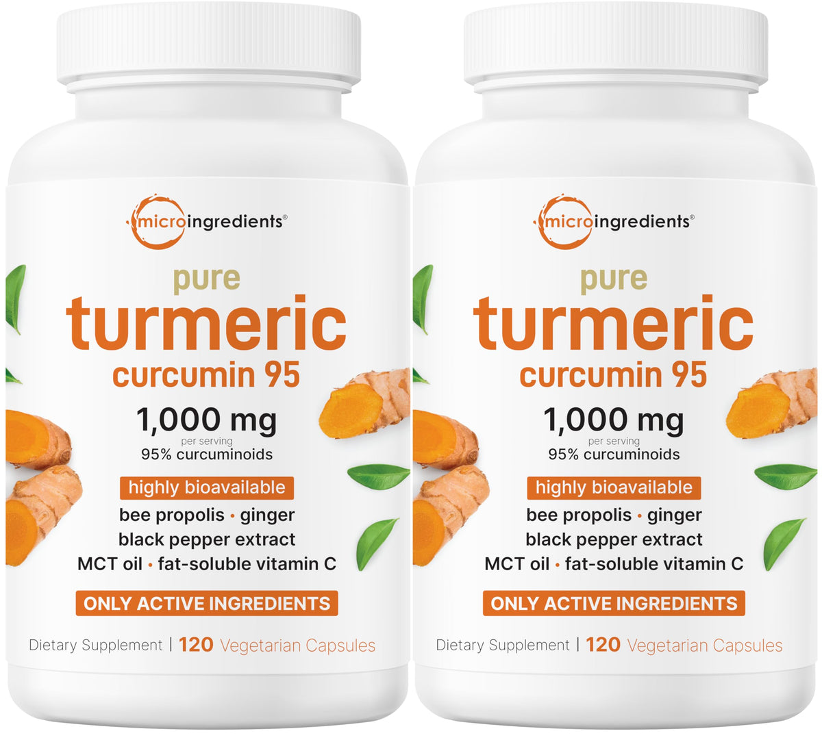 Bottle of Micro Ingredients Turmeric Curcumin 1000mg with 240 vegan capsules