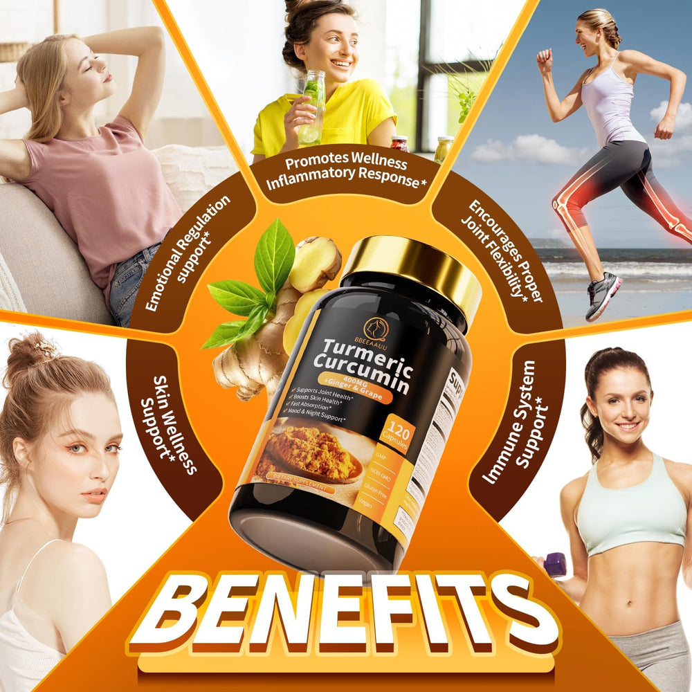 Two-pack turmeric curcumin bottle - 120 capsules