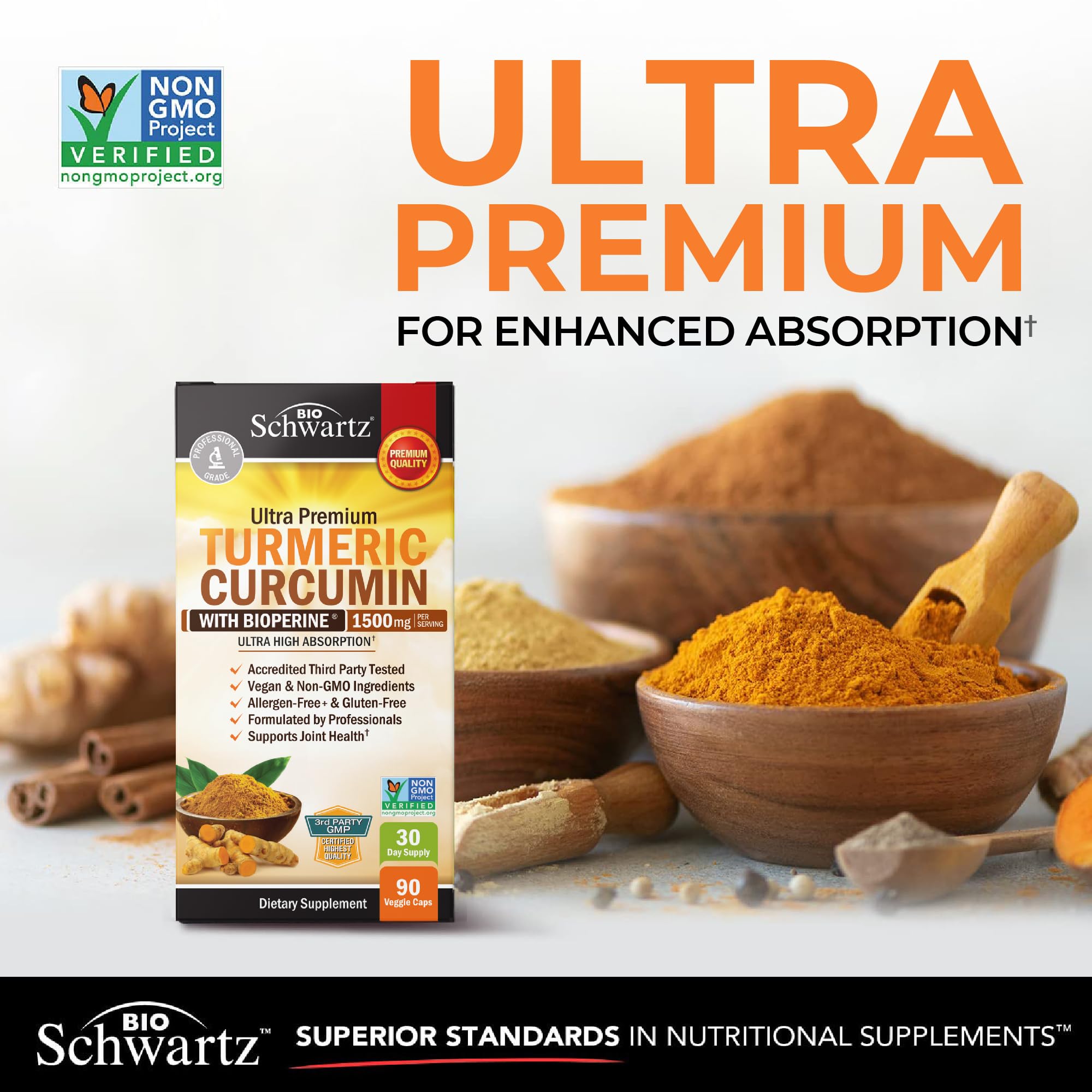 Close-up of turmeric powder and capsules showing potency