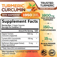 Label close-up showing 95% curcuminoids