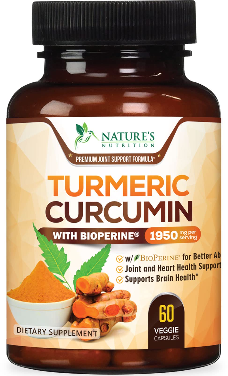 Main product image: Turmeric Curcumin 1950mg 60 capsules