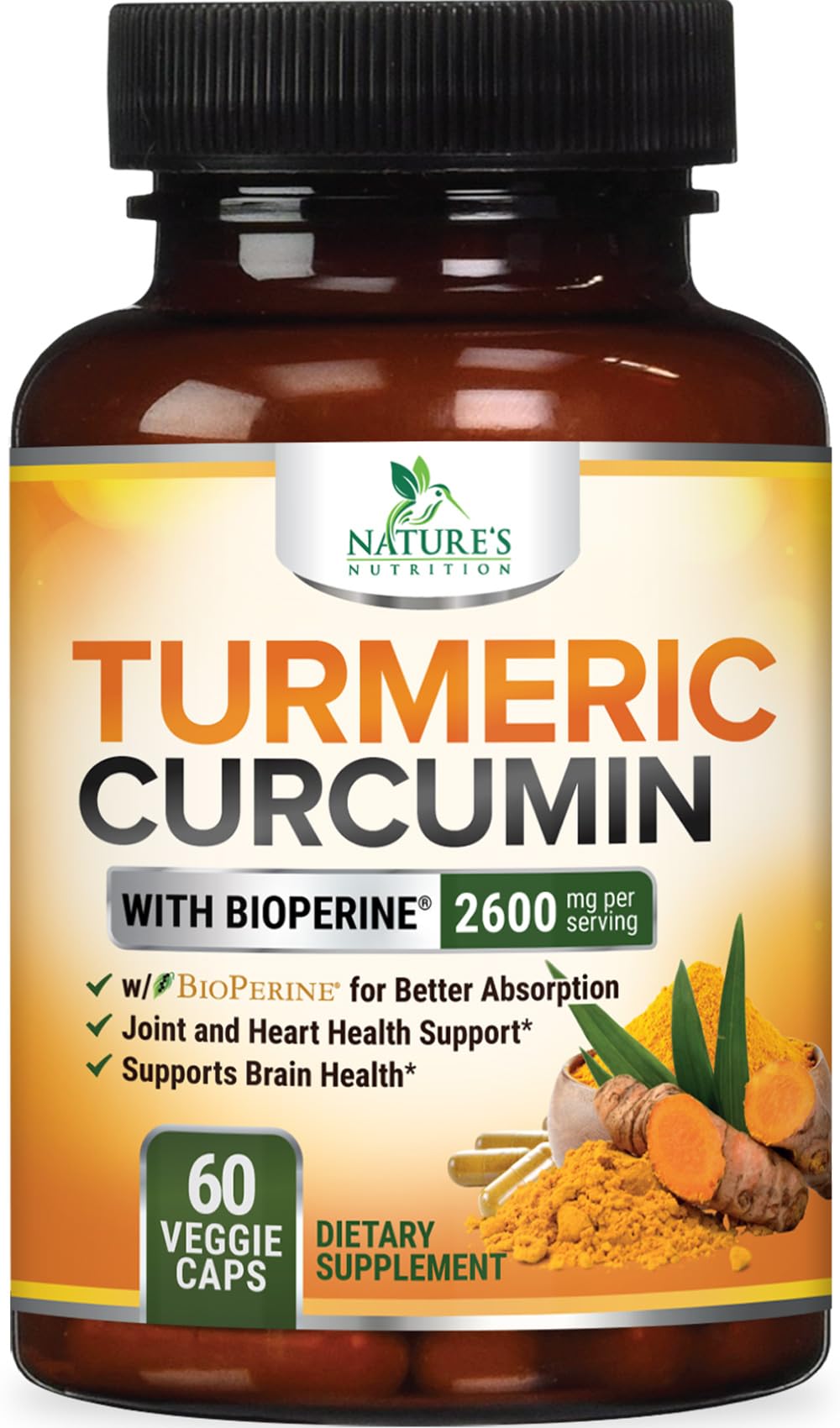 Turmeric Curcumin 2600mg with BioPerine in capsules