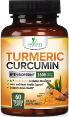 Turmeric Curcumin 2600mg with BioPerine in capsules