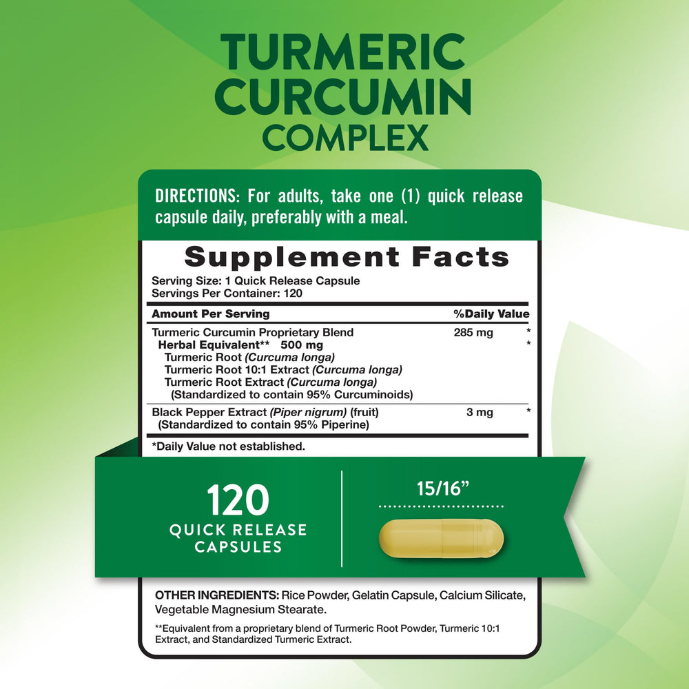 Nature's Truth Turmeric Curcumin 500mg bottle front view