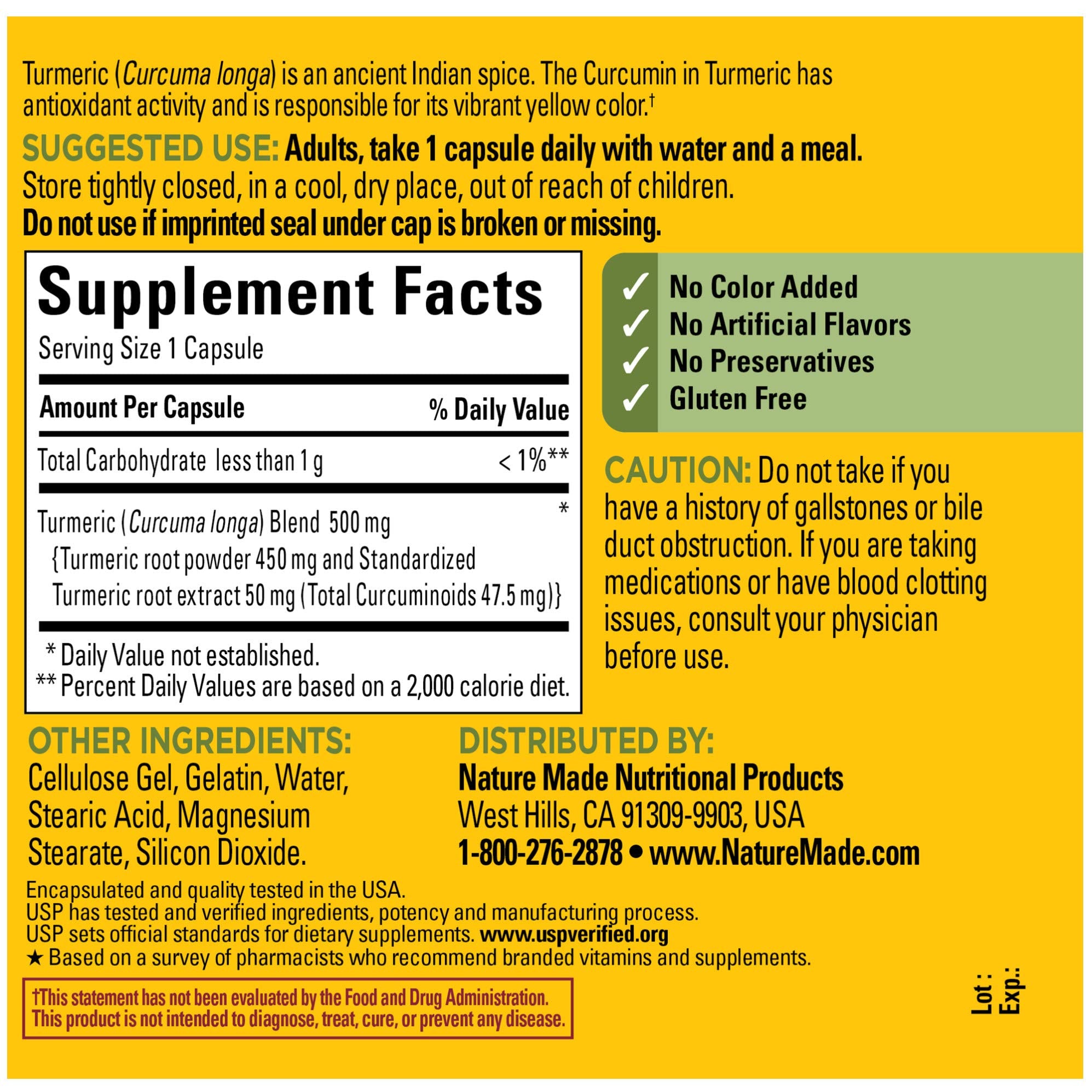 Adult taking Turmeric Curcumin 500 mg capsule