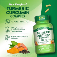 Packaging of Nature's Truth Turmeric Curcumin 500mg with box