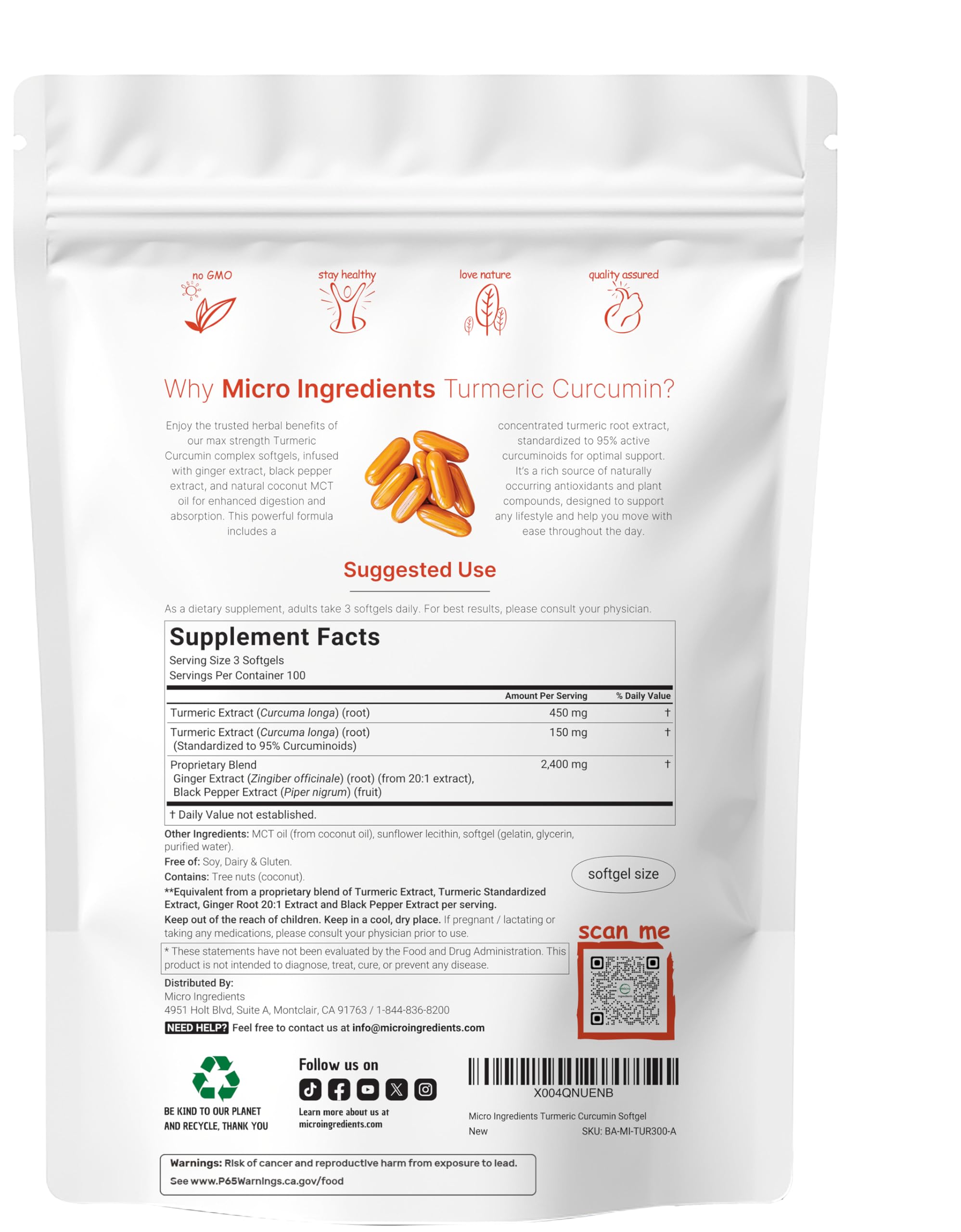 Turmeric Curcumin 95% curcuminoids close-up