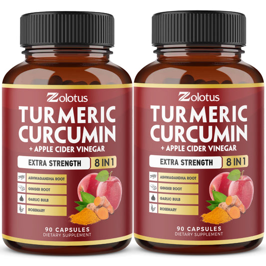 Two-pack Turmeric Curcumin bottle with 90 capsules for a 6-month supply