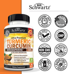 Non-GMO vegan turmeric curcumin with BioPerine labeling