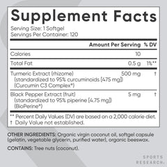 Pack shot of 120 count turmeric curcumin C3 Complex