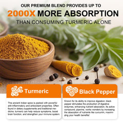 Close-up of turmeric-curcumin capsules