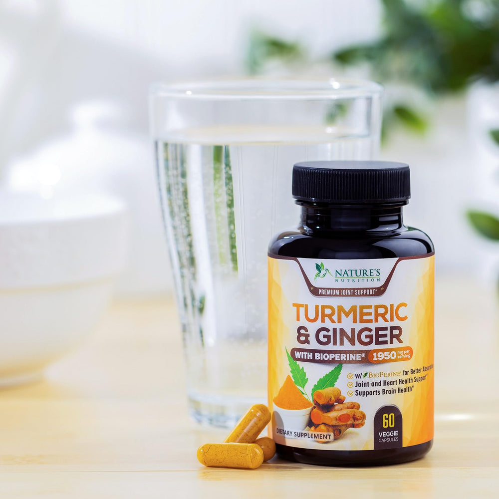 Close-up of turmeric curcumin capsules