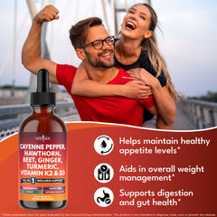 Turmeric curcumin with cinnamon and cayenne pepper liquid drops.