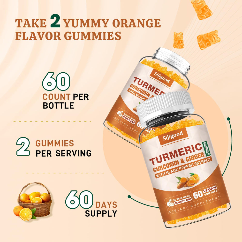 Immune support with ginger and vitamin C in orange gummies