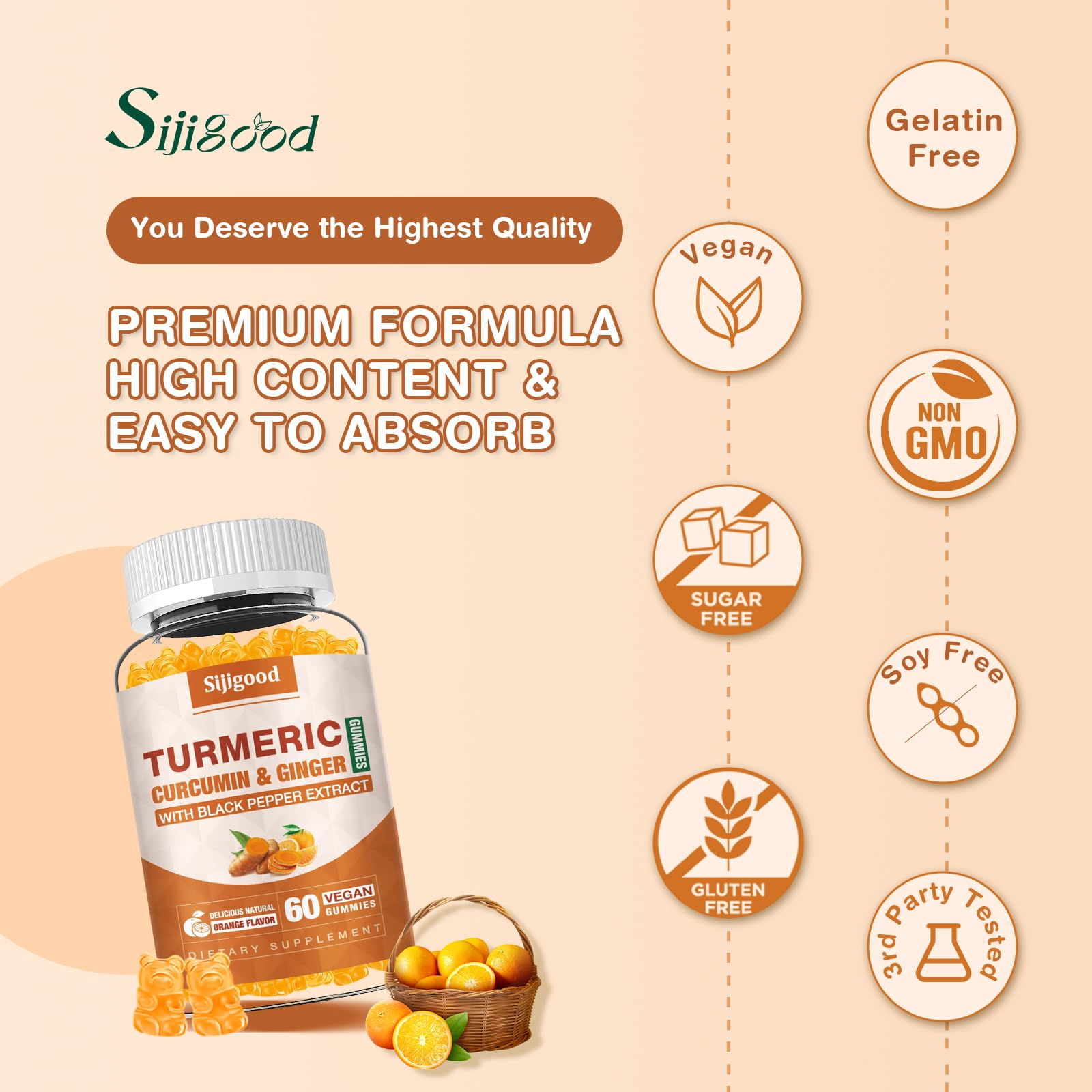 Travel-friendly, individually wrapped orange-flavored gummies