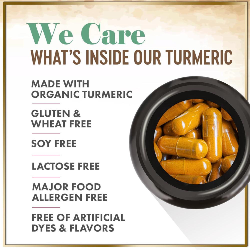Close-up of turmeric curcumin ingredient label