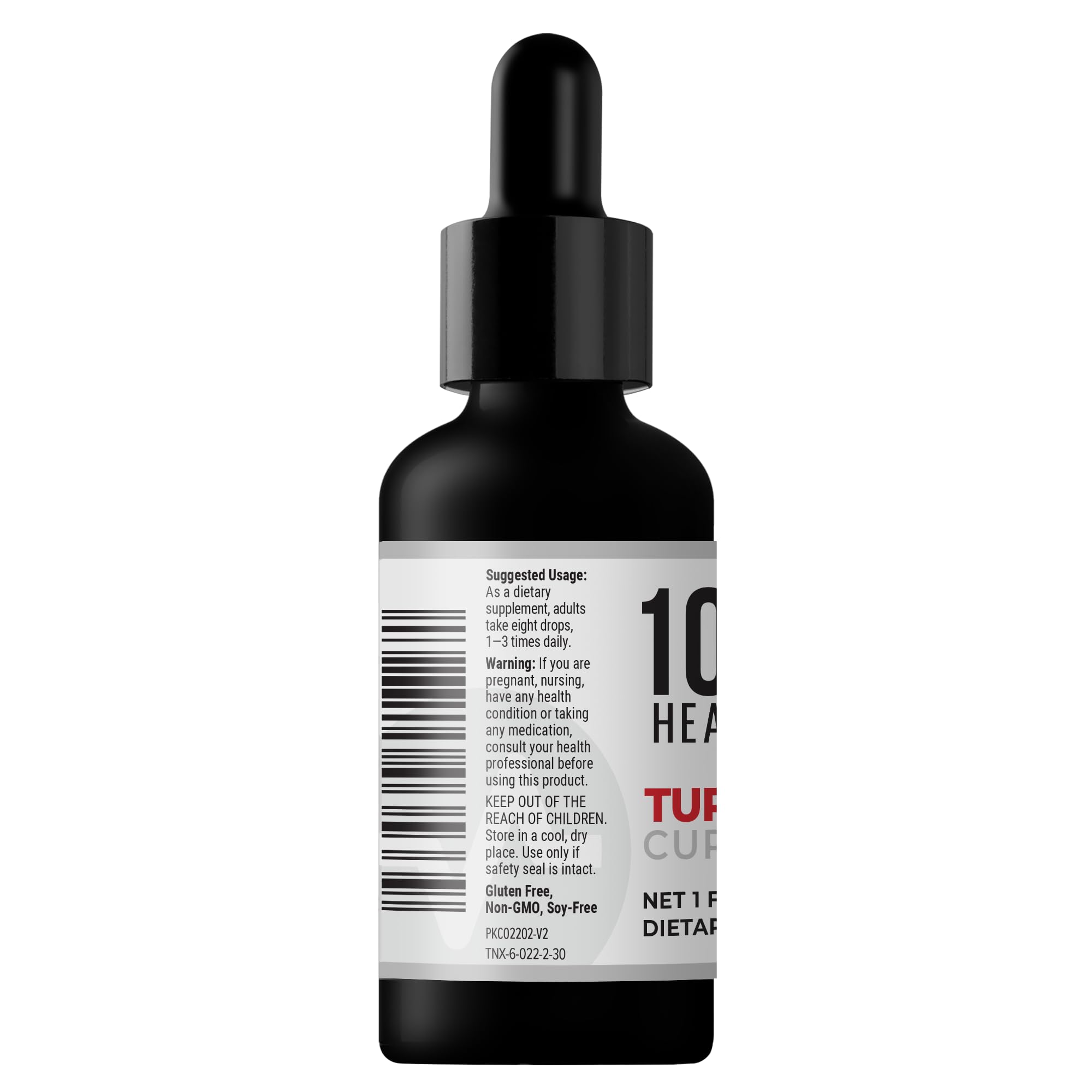 Product bottle with packaging on white background