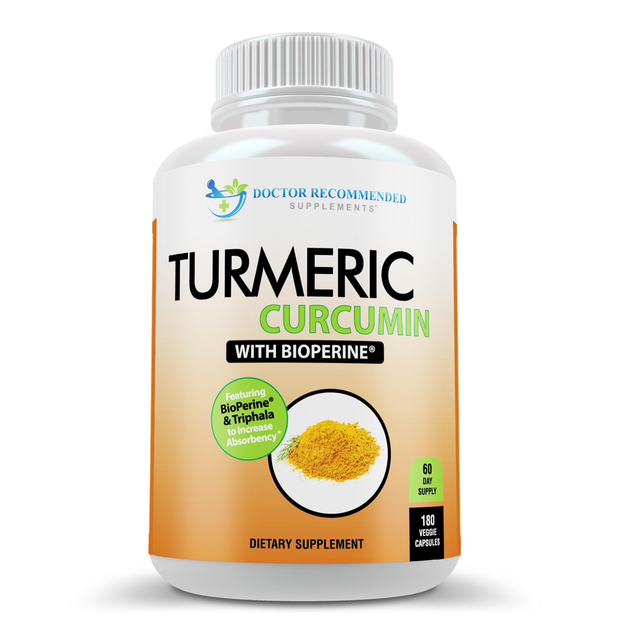 Product bottle front view - Turmeric Curcumin Supplement