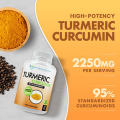 Close-up of 750 mg turmeric capsules