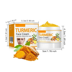 Turmeric Face Cream shown in a morning and night skincare routine