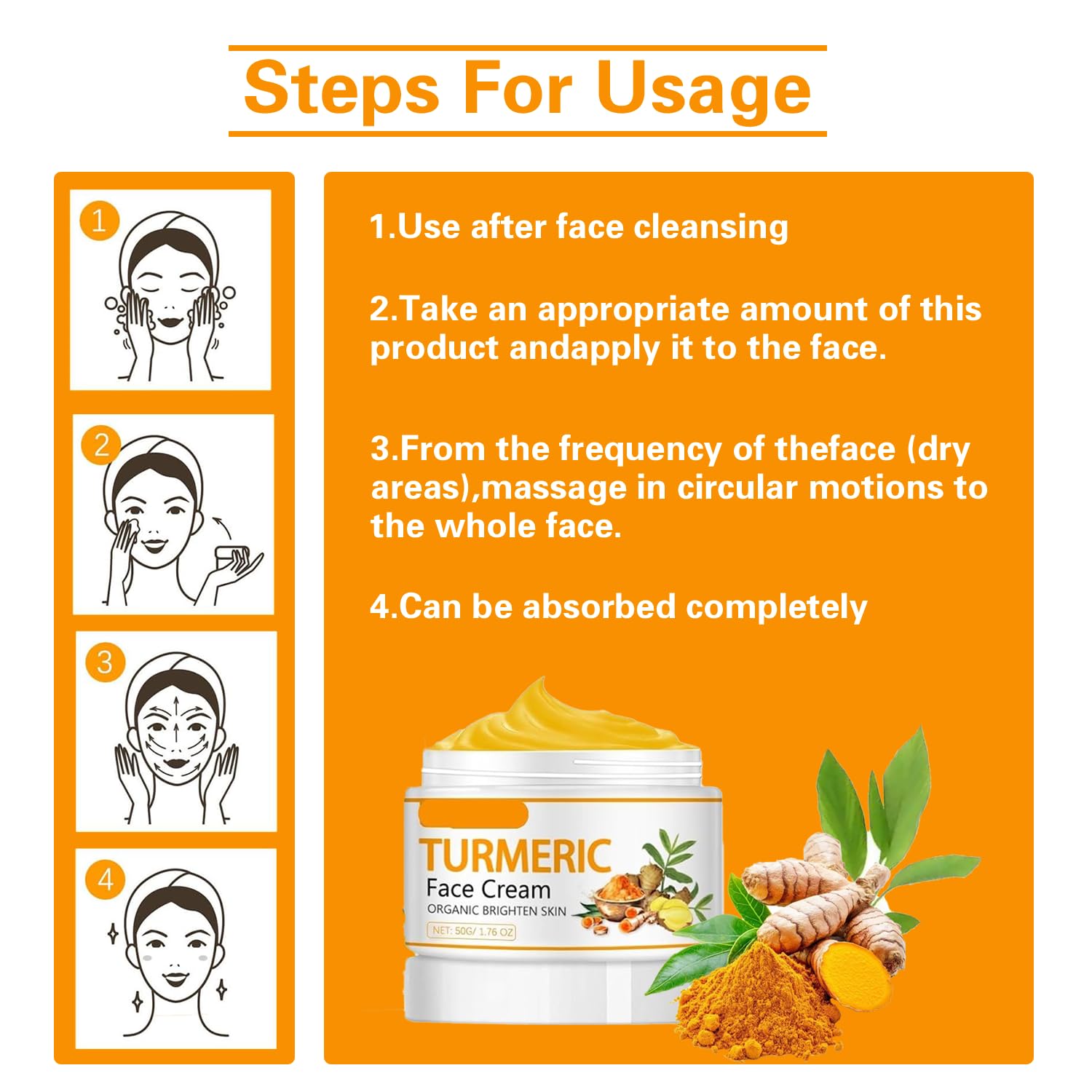 Turmeric Face Cream suitable for face, neck, and body