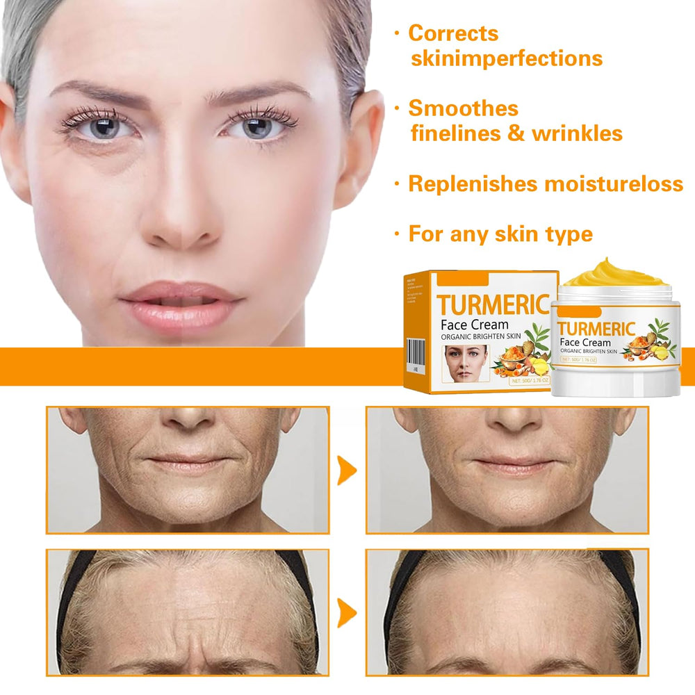 Turmeric Face Cream applied under makeup for a fresh base