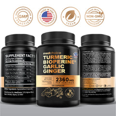 Ingredient list showing turmeric, garlic and BioPerine